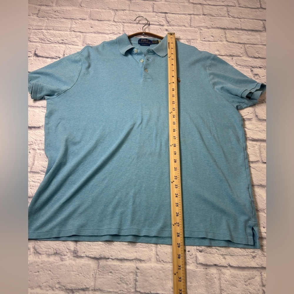 Polo by Ralph Lauren Men's Blue Polo Shirt. Size XL. - Picture 6 of 7